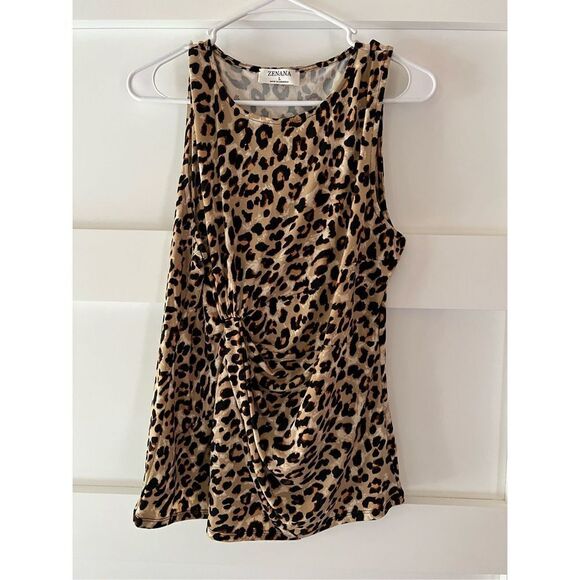 New Zenana leopard print tank with twist - Picture 6 of 12